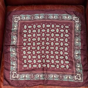 Burgundy and Teal Patterned Scarf